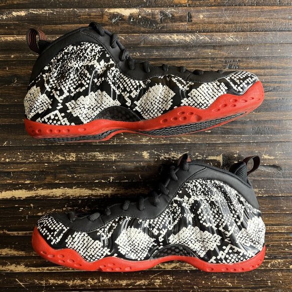 Nike Air Foamposite One Albino Snakeskin size 11 314996–101 Black Red  - Picture 3 of 7